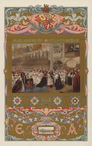 The wedding of the future King Edward VII and Queen Alexandra, in St Georges Chapel, Windsor, on 10 March 1863 (colour litho)