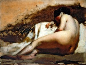 دراسة عارية (زيت على اللوح)