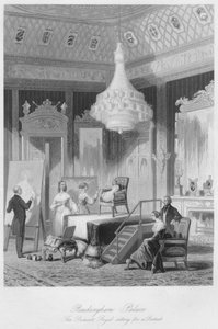 قصر باكنغهام. الأميرة الملكية جالسة لصورة ، c1841 بواسطة وليام رادكليف
