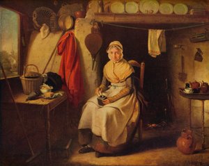 كوخ داخلي ، في Lexden ، Essex ، 1802 بواسطة وليام ريدمور بيج