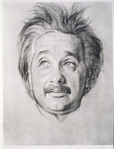 صورة لألبرت أينشتاين (1879-1955) (ليثو) بواسطة وليام روثنشتاين