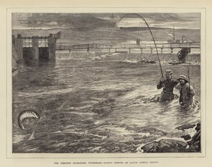 المرتفعات الغربية ، كونيمارا ، صيد سمك السلمون في Lough Corrib ، غالواي