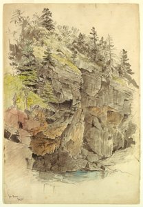 رسم، جدار صخري، بالقرب من منحدرات أوتر كليف، جبل الصحراء، 1859
