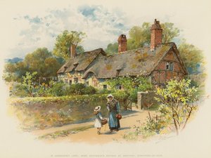 في Shakspere&39;s Land ، Anne Hathaway&39;s Cottage at Shottery ، ستراتفورد أون آفون (chromolitho) بواسطة وليام ستيفن كولمان