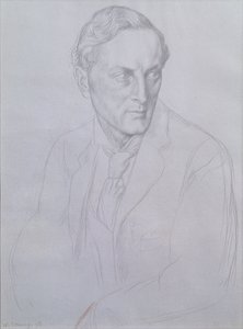 صورة السير هنري جون نيوبولت (1862-1938) شاعر 1898 (silverpoint on paper) بواسطة وليام ستراند