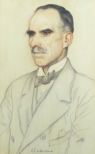 صورة لوليام دي هافيلاند ، 1920 (قلم رصاص وتلوين على ورق) بواسطة وليام ستراند