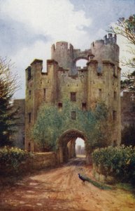 قلعة وارويك: جسر متحرك و Portcullis (لون ليثو) بواسطة وليام دبليو كواترمين