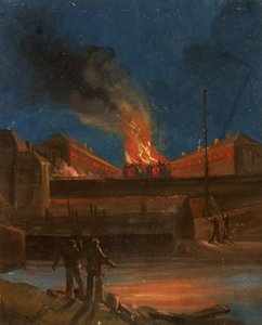 أعمال شغب بريستول: حرق Gaol ، حوالي عام 1831 (زيت على ورق) بواسطة وليام دبليو ويتلي