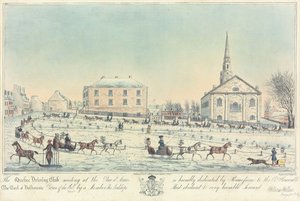 اجتماع نادي القيادة في كيبيك في Place d&39;Armes ، نقش بواسطة J. Smillie Jr. ، 1826 بواسطة وليام والاس
