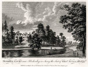 Pendhill Court بالقرب من Bletchenley في Surry مقعد جورج Scullard Esquire ، 1776 بواسطة وليام واتس