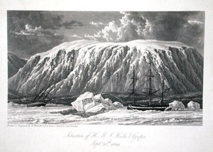 حالة HMS Hecla & Griper ، 20 سبتمبر 1819 ، من "مجلة رحلة لاكتشاف ممر شمال غرب من المحيط الأطلسي إلى المحيط الهادئ تم إجراؤه في السنوات 1819-20" ، بقلم ويليام إدوارد باري ، نُشر عام 1821 (نقش) بواسطة وليام ويستال