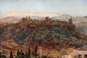 غرناطة ، قصر الحمراء (لون ليثو) بواسطة وليام ويهي كولينز