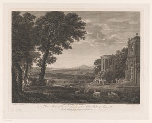 منظر طبيعي مع والد Psyche يقدم تضحية أمام معبد Apollo The Temple of Apollo (العنوان على الكائن) بواسطة جون بويدل
