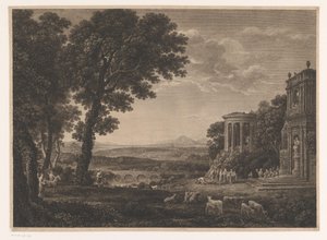منظر طبيعي مع والد Psyche الذي يضحي أمام معبد Apollo بواسطة جون بويدل