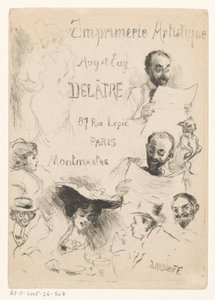 بطاقة عمل للطابعة Eugène Delâtre في باريس بواسطة يوجين ديلاتر (ربما)