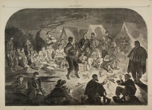 نيران المعسكر المؤقت على نهر بوتوماك، من مجلة هاربر الأسبوعية، 21 ديسمبر 1861 بواسطة وينسلو هومر