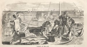 اسكتشات اجتماع المخيم: الهبوط في الرأس ، 1858. بواسطة وينسلو هومر