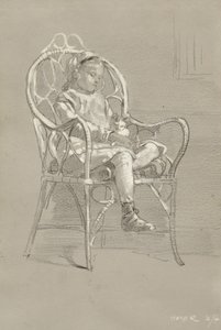 طفل جالس على كرسي خوص ، 1874 بواسطة وينسلو هومر