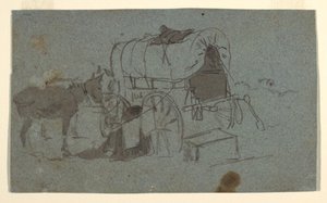 رسم، عربة عسكرية وبغل، حوالي عام 1862 بواسطة وينسلو هومر