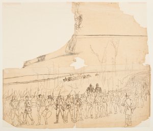 رسم، رتل مشاة في الزحف، 1862 بواسطة وينسلو هومر
