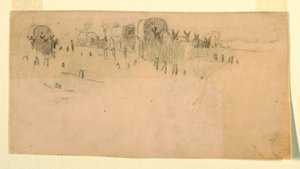 رسم، قطار عربة الجيش، 1862 بواسطة وينسلو هومر