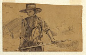 رسم، صناعة القش، حوالي عام 1864 بواسطة وينسلو هومر