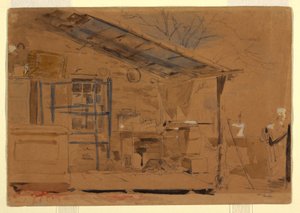 رسم، منزل مع شرفة، حوالي 1858-60 بواسطة وينسلو هومر