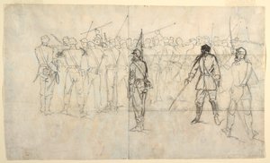 رسم، تدريب المشاة بالبندقية، فوج سيكلز، 1862 بواسطة وينسلو هومر