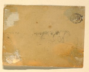رسم، مخطط تخطيطي لقطار عربة، 1862 بواسطة وينسلو هومر