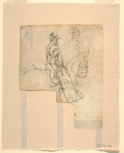 رسم، منظر جانبي لضابط خيالة، 1862 بواسطة وينسلو هومر