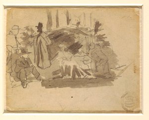 رسم، تخييم الجنود، 1862 بواسطة وينسلو هومر