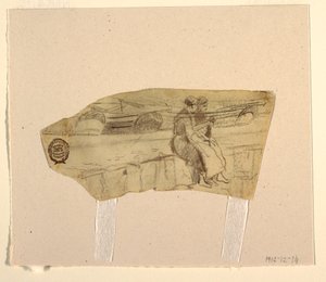 رسم، امرأتان جالستان على حائط، كولركوتس، إنجلترا، 1881-1882 بواسطة وينسلو هومر