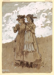 رسم، فتاتان صغيرتان، 1878-1789 بواسطة وينسلو هومر