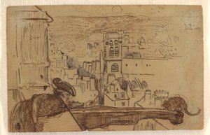 رسم، منظر لباريس مع حاجز برج كاتدرائية نوتردام، 1867 بواسطة وينسلو هومر