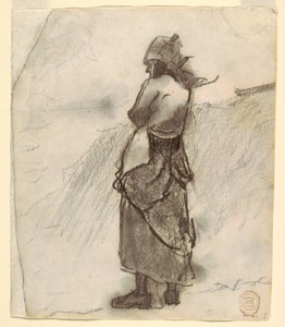 رسم لامرأة تطل على البحر، كولركوتس، إنجلترا، 1881-1882 بواسطة وينسلو هومر