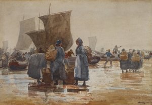 الصيادون على الشاطئ في Cullercoats بواسطة وينسلو هومر