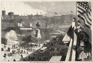 اجتماع سمتر الكبير في يونيون سكوير ، نيويورك ، 11 أبريل 1863 ، 1863. بواسطة وينسلو هومر