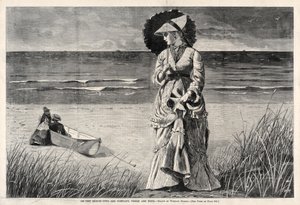 على الشاطئ - اثنتان شركة ، ثلاثة لا شيء ، 1872. بواسطة وينسلو هومر