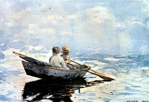 تجديف القارب ، 1880 (مرحاض على ورق على متن الطائرة) بواسطة وينسلو هومر