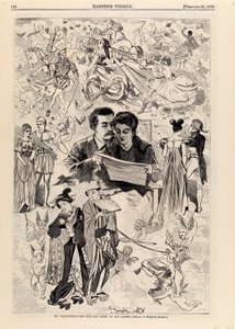 عيد القديس فالنتاين--القصة القديمة في جميع الأراضي، من مجلة هاربر الأسبوعية، 22 فبراير 1868 بواسطة وينسلو هومر