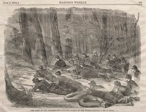 جيش البوتوماك - اعتصامنا الخارجي في الغابة ، 1862. بواسطة وينسلو هومر