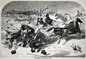 موسم التزلج--الإزعاج، من هاربرز ويكلي في 14 يناير 1860 بواسطة وينسلو هومر