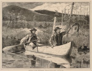 الصيد في جبال أديرونداك، من كل يوم سبت: مجلة مصورة للقراءة الاختيارية، 24 ديسمبر، 1870 بواسطة وينسلو هومر