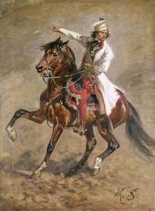 الجنرال تاديوس كوسيوسزكو (1746-1817) على ظهور الخيل ، رسم تخطيطي لـ "بانوراما راكلاويس" ، 1893 (انظر 127666)