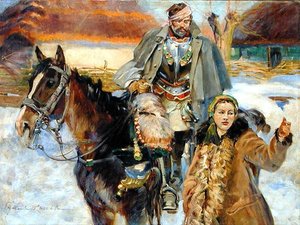 جرح كويراسير مع فتاة ، حوالي عام 1930 (زيت على قماش)