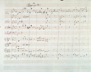 صفحة الدرجة الموسيقية للسمفونية رقم 8 في D الكبرى ، بواسطة موزارت (1768) بواسطة فولفغانغ أماديوس موزارت
