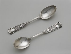 زوج من ملاعق الشاي ، ج. 1860-1871 (فضي) بواسطة وود وهوز