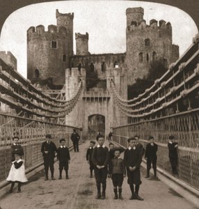 كونواي ، ويلز ، قلعة وجسر ميديفال ، 1901.