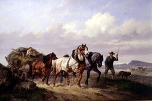فريق من خيول الجر (زيت على قماش)