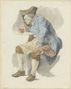 رجل جالس يشعل غليونه في اختبار بواسطة Woutherus Mol
